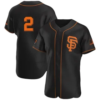 Men's Authentic Black Curt Casali San Francisco Giants Alternate Jersey