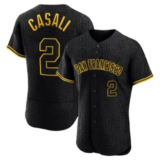 Men's Authentic Black Curt Casali San Francisco Giants Snake Skin City Jersey
