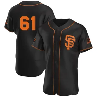 Men's Authentic Black Trenton Brooks San Francisco Giants Alternate Jersey