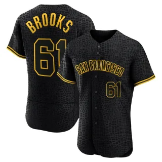 Men's Authentic Black Trenton Brooks San Francisco Giants Snake Skin City Jersey