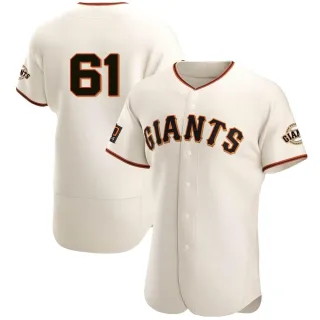 Men's Authentic Cream Trenton Brooks San Francisco Giants Home Jersey