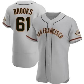 Men's Authentic Gray Trenton Brooks San Francisco Giants Road Jersey