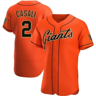 Men's Authentic Orange Curt Casali San Francisco Giants Alternate Jersey