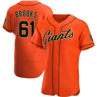 Men's Authentic Orange Trenton Brooks San Francisco Giants Alternate Jersey