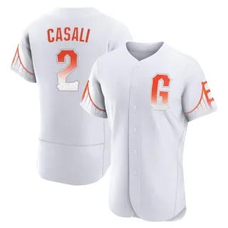 Men's Authentic White Curt Casali San Francisco Giants 2021 City Connect Jersey