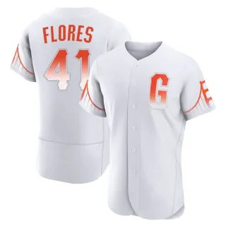 Men's Authentic White Wilmer Flores San Francisco Giants 2021 City Connect Jersey