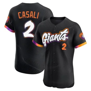 Men's Elite Anthracite Curt Casali San Francisco Giants 2025 City Connect Jersey