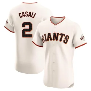 Men's Elite Cream Curt Casali San Francisco Giants Home Jersey