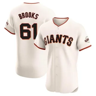 Men's Elite Cream Trenton Brooks San Francisco Giants Home Jersey