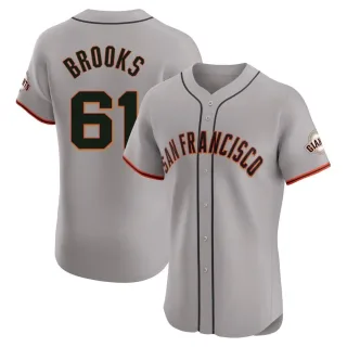 Men's Elite Gray Trenton Brooks San Francisco Giants Road Jersey