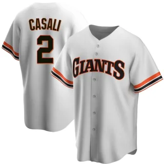 Men's Replica White Curt Casali San Francisco Giants Home Cooperstown Collection Jersey