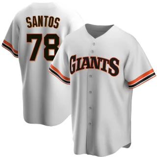 Men's Replica White Gregory Santos San Francisco Giants Home Cooperstown Collection Jersey