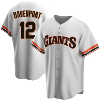 Men's Replica White Jim Davenport San Francisco Giants Home Cooperstown Collection Jersey