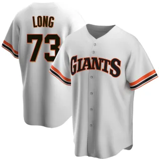 Men's Replica White Sam Long San Francisco Giants Home Cooperstown Collection Jersey