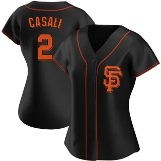 Women's Authentic Black Curt Casali San Francisco Giants Alternate Jersey