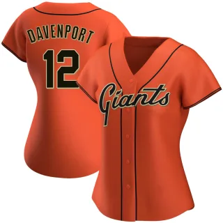 Women's Authentic Orange Jim Davenport San Francisco Giants Alternate Jersey