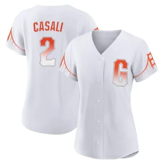 Women's Authentic White Curt Casali San Francisco Giants 2021 City Connect Jersey