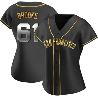 Women's Replica Black Golden Trenton Brooks San Francisco Giants Alternate Jersey