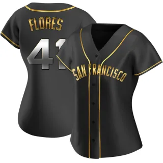 Women's Replica Black Golden Wilmer Flores San Francisco Giants Alternate Jersey