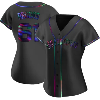 Women's Replica Black Holographic Trenton Brooks San Francisco Giants Alternate Jersey