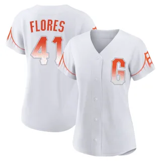 Women's Replica White Wilmer Flores San Francisco Giants 2021 City Connect Jersey