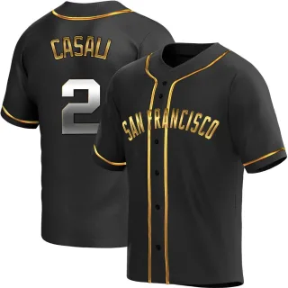 Youth Replica Black Golden Curt Casali San Francisco Giants Alternate Jersey