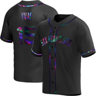 Youth Replica Black Holographic Mike Ivie San Francisco Giants Alternate Jersey