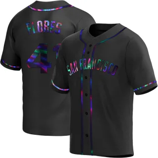 Youth Replica Black Holographic Wilmer Flores San Francisco Giants Alternate Jersey