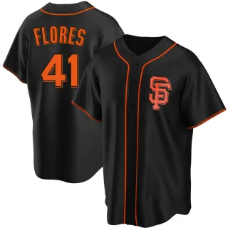 Youth Replica Black Wilmer Flores San Francisco Giants Alternate Jersey