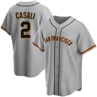 Youth Replica Gray Curt Casali San Francisco Giants Road Jersey