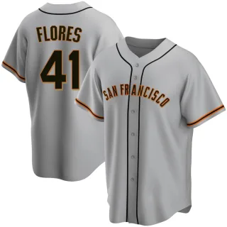 Youth Replica Gray Wilmer Flores San Francisco Giants Road Jersey